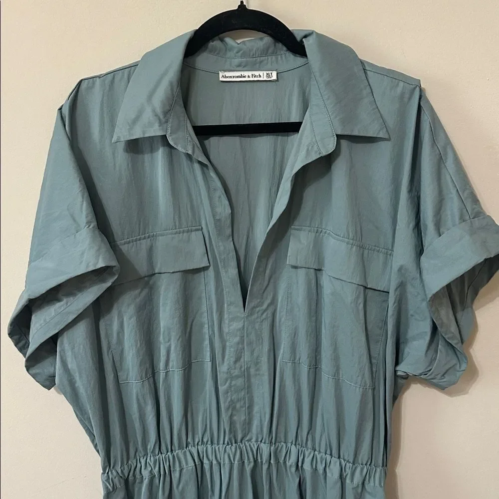 Abercrombie & Fitch Sage Green Utility Maxi Dress